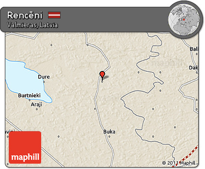 Shaded Relief 3D Map of Rencēni