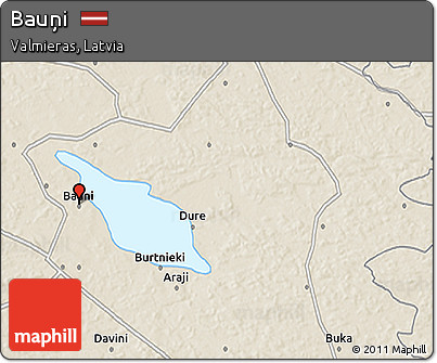 Shaded Relief 3D Map of Bauņi