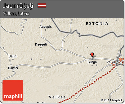 Shaded Relief 3D Map of Jaunrūķeļi
