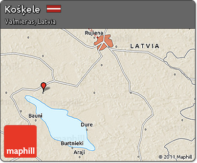 Shaded Relief 3D Map of Košķele