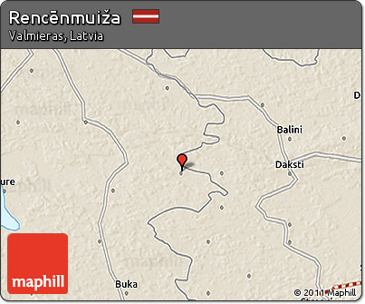 Shaded Relief 3D Map of Rencēnmuiža