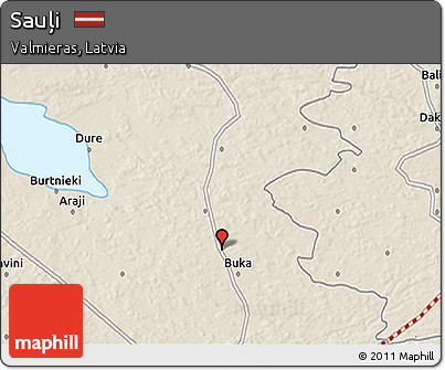 Shaded Relief 3D Map of Sauļi