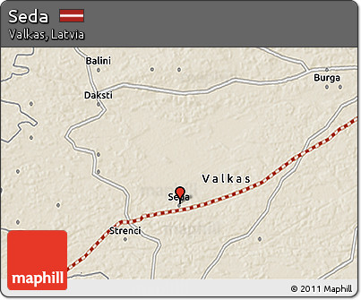 Shaded Relief 3D Map of Seda