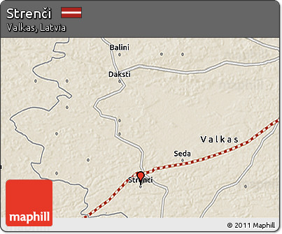 Shaded Relief 3D Map of Strenči