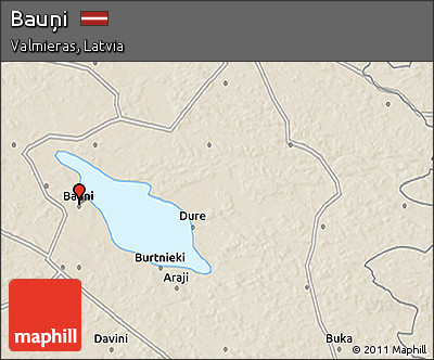 Shaded Relief 3D Map of Bauņi