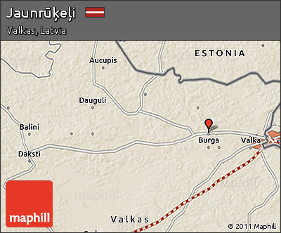 Shaded Relief 3D Map of Jaunrūķeļi