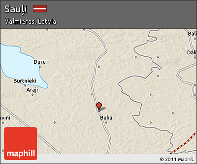 Shaded Relief 3D Map of Sauļi