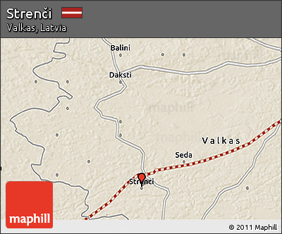 Shaded Relief 3D Map of Strenči