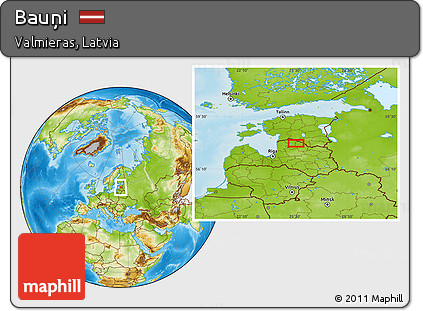 Physical Location Map of Bauņi