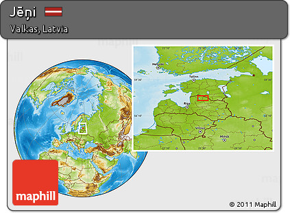Physical Location Map of Jēņi