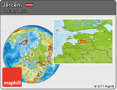 Physical Location Map of Jērcēni