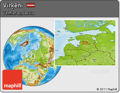 Physical Location Map of Virķēni