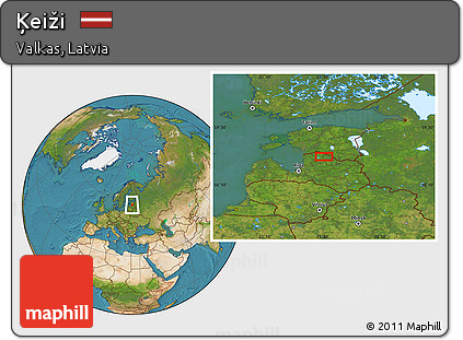 Satellite Location Map of Ķeiži