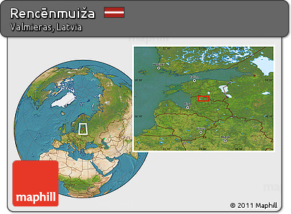 Satellite Location Map of Rencēnmuiža