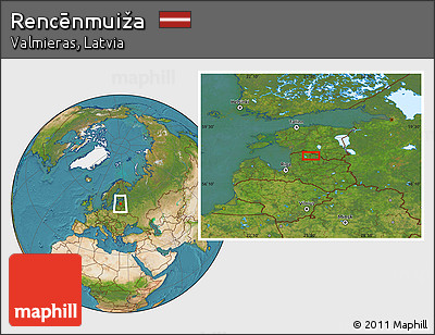 Satellite Location Map of Rencēnmuiža