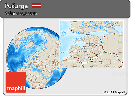 Shaded Relief Location Map of Pučurga