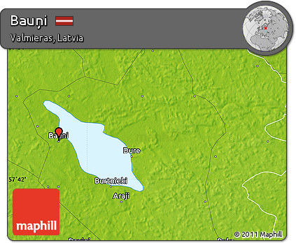 Physical Map of Bauņi