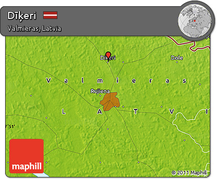 Physical Map of Dīķeri