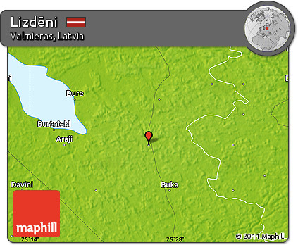 Physical Map of Lizdēni