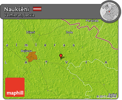 Physical Map of Naukšēni