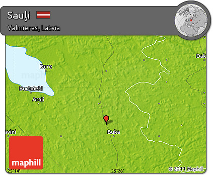 Physical Map of Sauļi