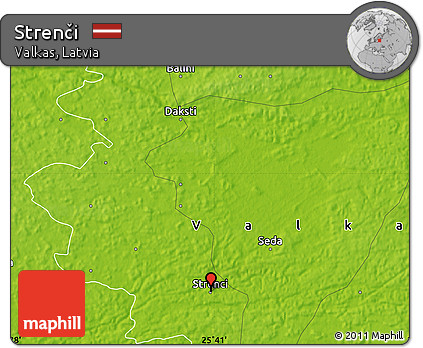 Physical Map of Strenči