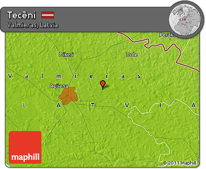 Physical Map of Tecēni