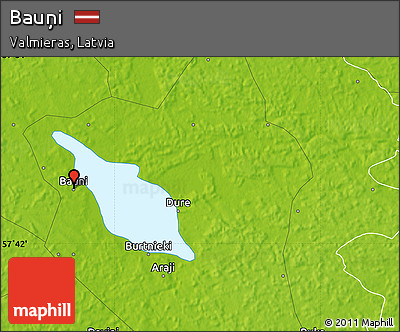 Physical Map of Bauņi