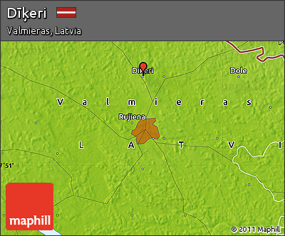 Physical Map of Dīķeri