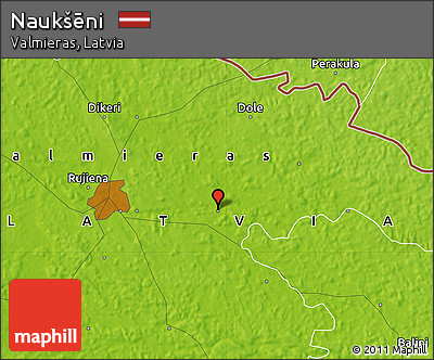 Physical Map of Naukšēni