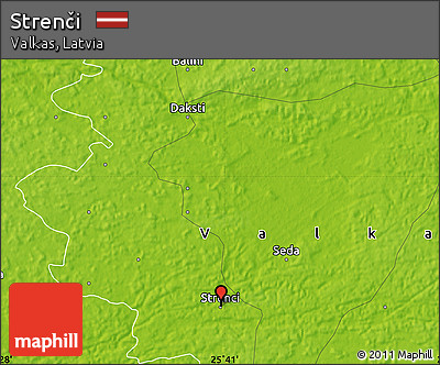 Physical Map of Strenči