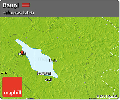 Physical Map of Bauņi