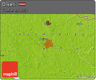 Physical Map of Dīķeri
