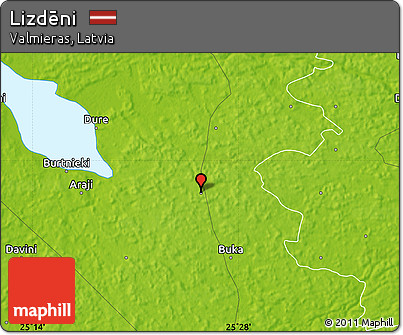 Physical Map of Lizdēni