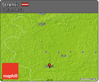Physical Map of Strenči