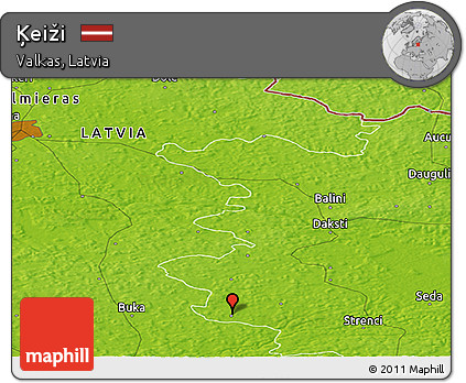 Physical Panoramic Map of Ķeiži