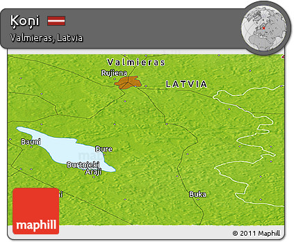 Physical Panoramic Map of Ķoņi