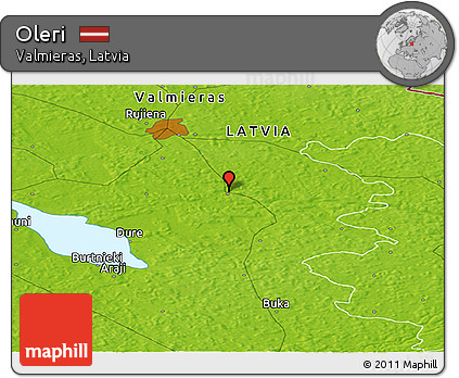 Physical Panoramic Map of Oleri