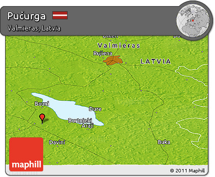 Physical Panoramic Map of Pučurga