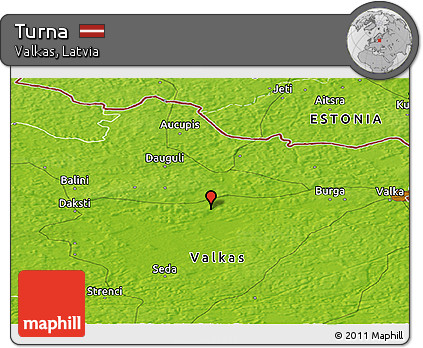 Physical Panoramic Map of Turna