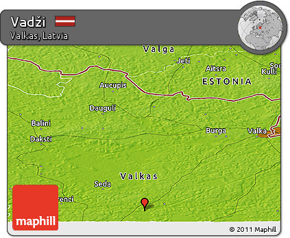 Physical Panoramic Map of Vadži