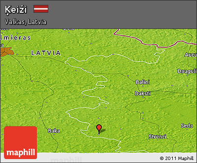 Physical Panoramic Map of Ķeiži