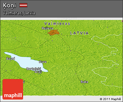 Physical Panoramic Map of Ķoņi
