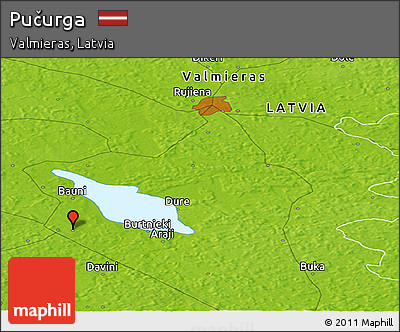 Physical Panoramic Map of Pučurga