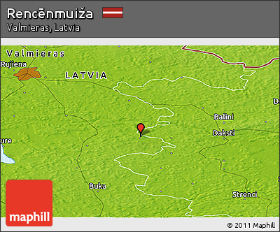 Physical Panoramic Map of Rencēnmuiža