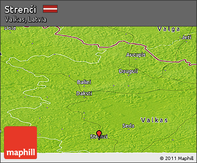 Physical Panoramic Map of Strenči