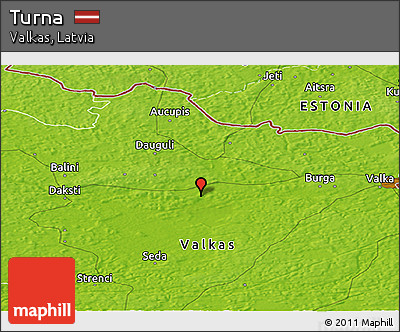 Physical Panoramic Map of Turna