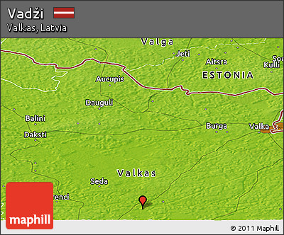 Physical Panoramic Map of Vadži