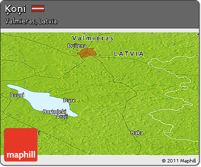 Physical Panoramic Map of Ķoņi