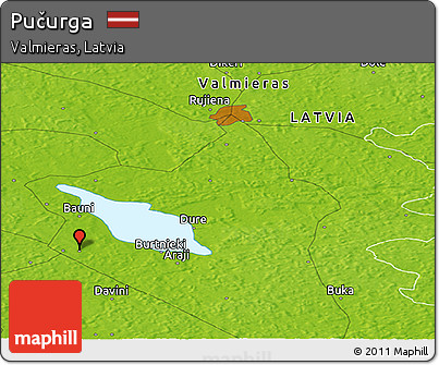 Physical Panoramic Map of Pučurga
